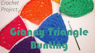 Crochet a Granny Triangle Bunting [upl. by Mohammad248]