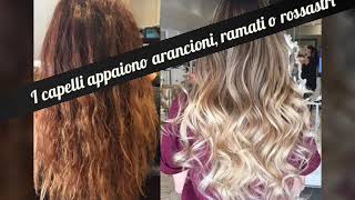 Eliminare toni arancioni ramati e rossi dai capelli decolorati con toner o con coloranti naturali [upl. by Bale]