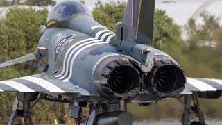 quotMoggyquot RAF Display Typhoon action at Prestwick Airport [upl. by Yrallam]