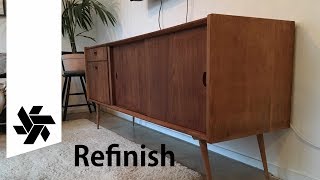 Refinishing a Mid Century Modern Credenza [upl. by Ashlan]