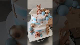 Cute Teddy Bear Cake 🧸🥰🥰😍 Step Cake l first birthday cake cake teddybear cutecakes cakedesign [upl. by Holtz]