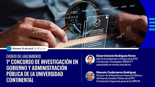 1º Concurso de Investigación en Gobierno y Administración Pública de la Universidad Continental [upl. by Relyc]