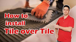 How to tile over tile in a shower floor [upl. by Enihsnus]