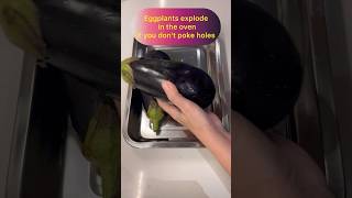 How to roast a whole eggplant in the oven Why did my eggplant explode in the oven kitchentips [upl. by Esilrahc282]