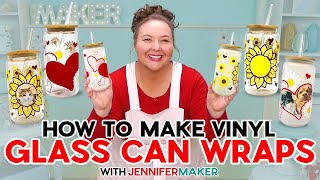 Vinyl Glass Can Wrap Tutorial  Get Creative With Your Drinkware [upl. by Henri592]