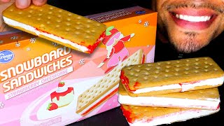 ASMR ICE CREAM SANDWICH STRAWBERRY CHEESECAKE PARTY EATING TALKING REVIEW MUKBANG JERRY CANDY ASMR [upl. by Inalaehon]