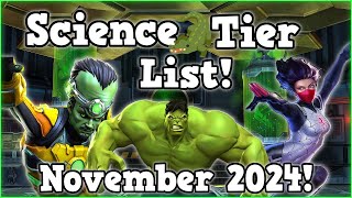 Science Tier List Updated November 2024  Marvel Contest of Champions [upl. by Anrat776]