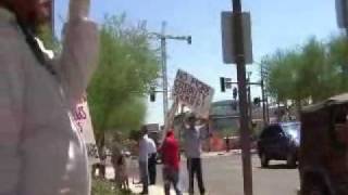 Protests at Wells Fargo Building  Phoenix AZ Sep 2 amp 5 2008 [upl. by Etnauq]