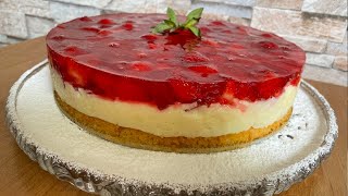 Schneller Erdbeerkuchen mit Vanille Pudding  Schnell und Lecker Backen [upl. by Suryt]