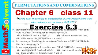 Exercise 63 class 11 math Q9 to Q11  Permutation and Combination class 11 maths  By RK Sir [upl. by Ayeki]