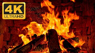 🔴 Fireplace 4K 3 HOURS  Burning Fireplace amp Crackling Fire Sounds for Stress Relief Relax [upl. by Anitel544]