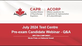 July 2024 Test Centre PreExam Candidate Webinar QampA Session [upl. by Ydak983]