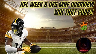 Week 8  MNF  Giants vs Steelers  Showdown  NFL  DFS  Draftkings  Advice  Strategy  Lineup [upl. by Ardnasxela]