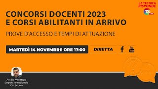 Concorsi docenti 2023 e corsi abilitanti in arrivo prove daccesso e tempi di attuazione [upl. by Annahsad662]