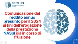 NASPI Comunicazione del reddito presunto per il 2024 entro il 31 gennaio [upl. by Arraic]