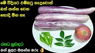 බඩ පැලෙන්න බත් කන්න වම්බටු මෙහෙම හදන්න  Athal kitchen Brinjal recipe  Eggplant recipe  Wambatu [upl. by Baggott895]