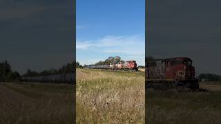 SD402W on L 51151 16 at Bruderheim Alberta [upl. by Keeryt]