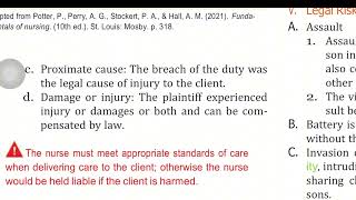 Chapter6part 2 NclexRN preparation Legal liabilities as a NClex RN [upl. by Nylidnarb]