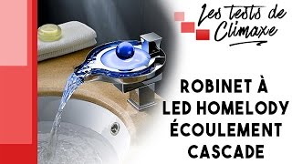 Test dun robinet à LED Homelody avec écoulement cascade [upl. by Rapsag285]