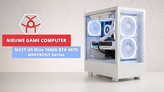 Witte Gaming PC  NZXT H5 Elite 7600X RTX 4070 WHITEOUT [upl. by Anika564]