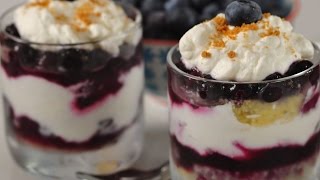 Blueberry Trifle Recipe Demonstration  Joyofbakingcom [upl. by Nennerb]