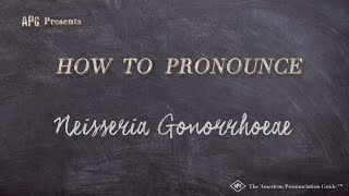 How to Pronounce Neisseria Gonorrhoeae Real Life Examples [upl. by Yggep291]