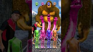 equal dame tu cosita 4 different colors alien dance vs Gta 5 bigfoot 3 head dragon amp train… [upl. by Yeargain138]