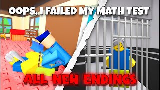 ALL New Endings  Oops I Failed My Math Test  Roblox [upl. by Anawal543]