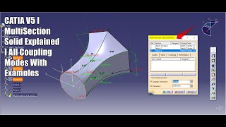 Catia V5 I Multi section solid I coupling modes I Three Profiles I Explained in Detail [upl. by Enyalaj]