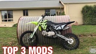 TOP 3 FIRST MODS FOR YOUR PIT BIKE FOR LESS THAN 50 thumpstar 140 [upl. by Kironde]