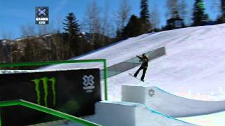 Mark McMorris Crashes On The Rails  X Games Aspen 2014 [upl. by Nylak]