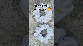 How to make scrunchie🤔 shorts scrunchies ytshorts lovely [upl. by Kcirevam]