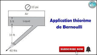 Mécanique des fluides équation de Bernoulli exempleN°1 Dynamique des fluides parfaits en darija [upl. by Sinne874]