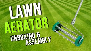 Lawn Aerator Spiked grass roller first look amp assembly review [upl. by Sitelc]