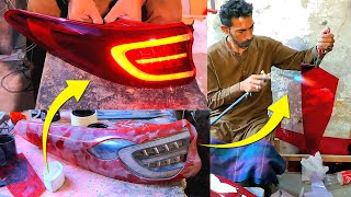 car tail light restoration with amazing skills  car backlight repairing with very basic hand tools [upl. by Travus]