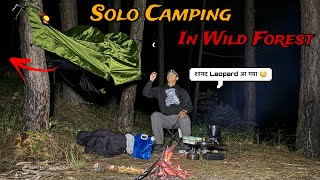 Solo Night Camping In Hammock Tent  Camping Between Wild Animals In Dense Forest  Leopard Attacked [upl. by Noet]