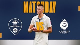 🔴 LIVE  Derbyshire vs Middlesex Day Two [upl. by Naoh]