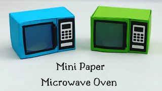 DIY MINI PAPER MICROWAVE OVEN  Paper Craft  Easy Origami Microwave oven DIY  Paper Crafts Easy [upl. by Nahgaem]