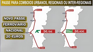 Novo Passe Ferroviário Nacional por 20 euros O que já se sabe sobre a medida [upl. by Maisel153]