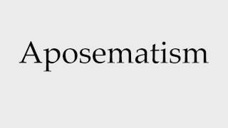 How to Pronounce Aposematism [upl. by Etselec621]