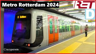 Metro Spijkenisse  Rotterdam Centraal  Stadhuis in 2024  RET Lijn D [upl. by Dimo553]