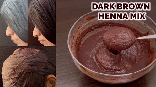 Dark Brown Homemade Hair Pack  Long Lasting Henna mix for Hair  Natural Ingredients Hair Color [upl. by Shira]