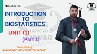 BSN KMU 6th SEMESTER BIOSTATISTICS UNIT 1 part 1 presented by Dr Muhammad Anwar phD scholar [upl. by Abeu969]