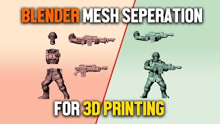 Blender Tutorial  How To Separate complex STL mesh in Blender for 3D Printing [upl. by Sherfield54]