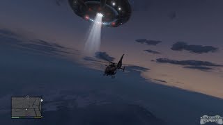 GTA 5  UFO Above Sandy Shores Shooting Beam Of Light [upl. by Karilynn]