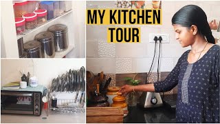 My kitchen tour in tamil  Non modular kitchen organization open shelf kitchen organization tamil [upl. by Noxaj]