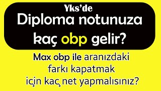 yks de diploma notunuza kaç obp gelir 2023 I obp hesaplama [upl. by Earley]