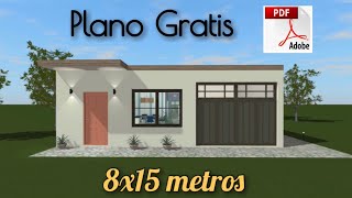 Plano de Casa Gratis Con 3 Dormitorios y 2 Baños 8 x 15 Metros  8x15 House Plans [upl. by Lilak]