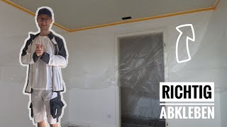 Wände abkleben wie ein Profi Goldband Tutorial Tipp Anleitung  DIY VLOG Baustelle [upl. by Garey828]