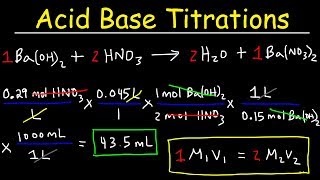 Acid Base Titration Problems Basic Introduction Calculations Examples Solution Stoichiometry [upl. by Assylla]